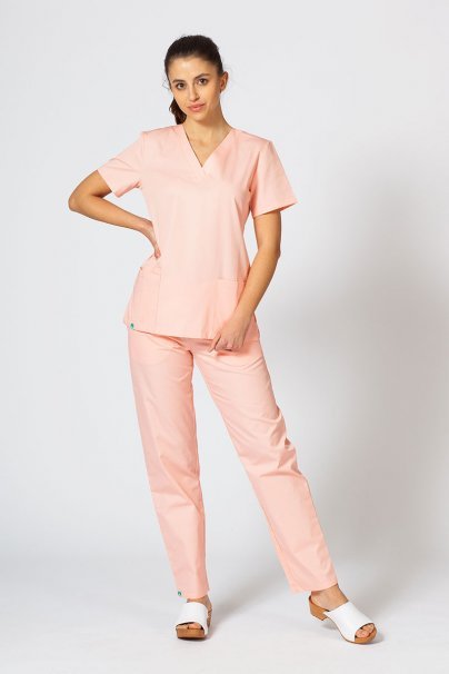 Bluza medyczna damska Sunrise Uniforms łososiowa taliowana-2