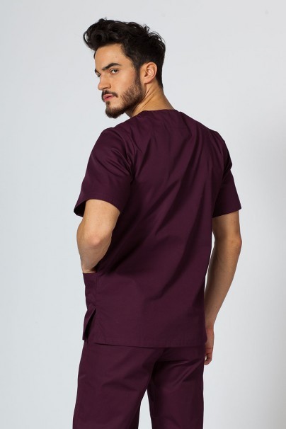 Bluza medyczna męska Sunrise Uniforms Basic Standard burgundowa-2