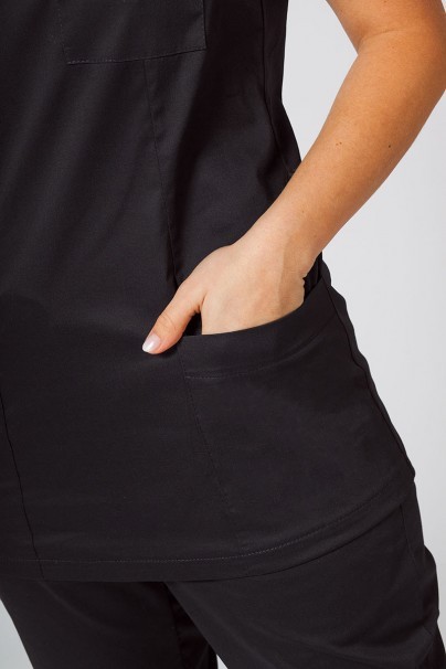 Bluza medyczna damska Sunrise Uniforms Fit (elastic) czarna-5