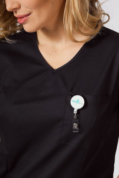 Bluza medyczna damska Sunrise Uniforms Fit (elastic) czarna-4
