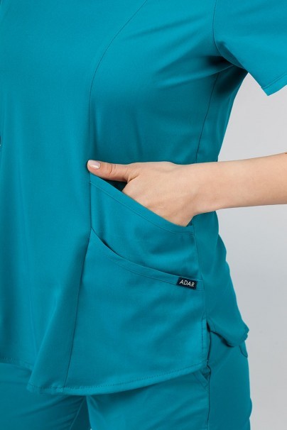 Komplet medyczny Adar Uniforms Yoga morski błękit (z bluzą Modern - elastic)-6