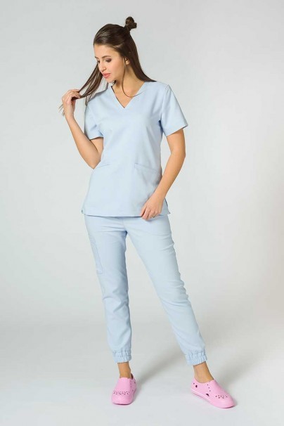 Spodnie medyczne damskie Sunrise Uniforms Premium Chill jogger błękitne-4