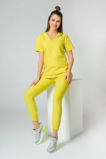 Spodnie medyczne damskie Sunrise Uniforms Premium Chill jogger żółte-3