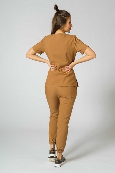 Spodnie medyczne damskie Sunrise Uniforms Premium Chill jogger brązowe-2