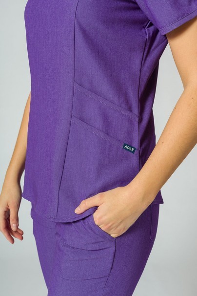 Komplet medyczny Adar Uniforms Yoga fioletowy (z bluzą Modern - elastic)-7