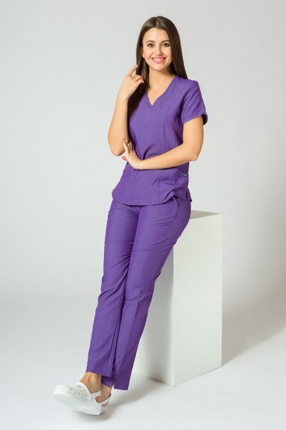 Spodnie damskie Adar Uniforms Leg Yoga fioletowe-7