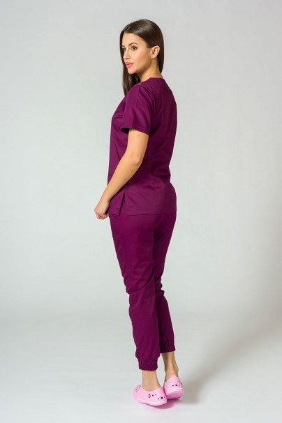 Komplet medyczny damski Sunrise Uniforms Basic Jogger (bluza Light, spodnie Easy) oberżynowy-1
