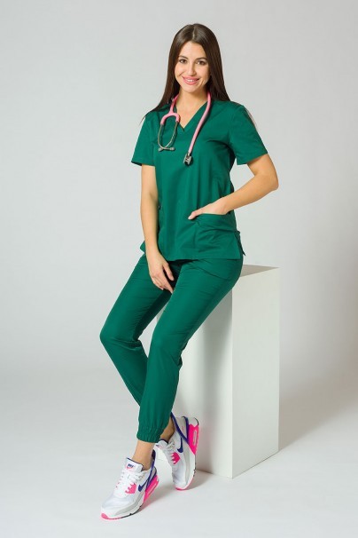 Komplet medyczny damski Sunrise Uniforms Basic Jogger (bluza Light, spodnie Easy) butelkowa zieleń-7