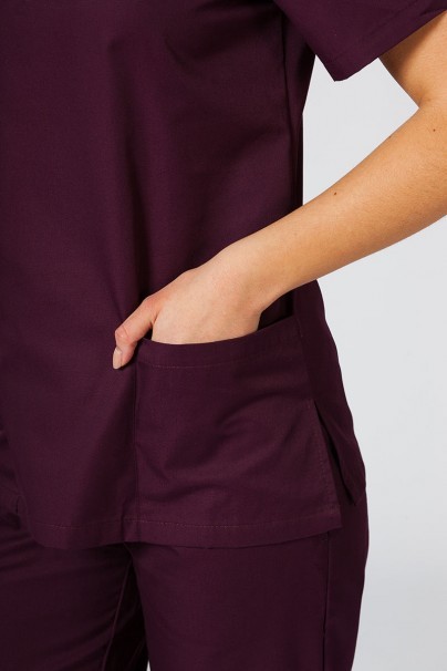 Komplet medyczny damski Sunrise Uniforms Basic Jogger (bluza Light, spodnie Easy) burgundowy-3