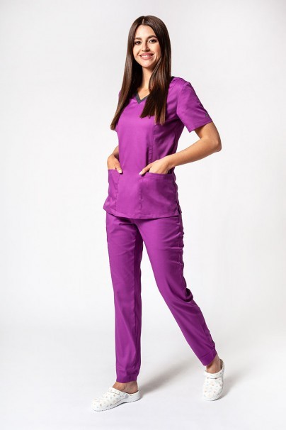 Spodnie medyczne damskie Maevn Matrix Contrast semi-jogger fioletowe-5