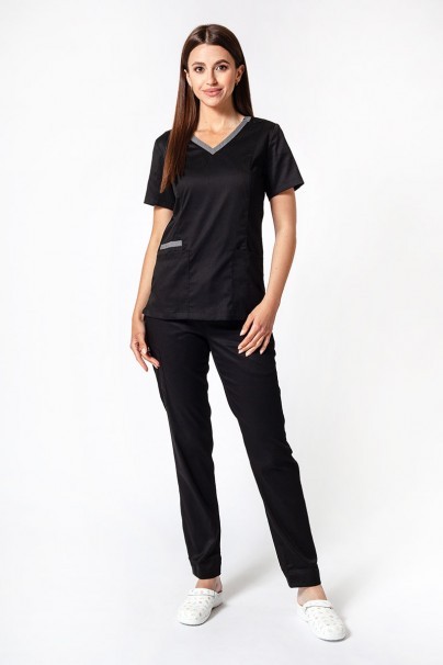 Spodnie medyczne damskie Maevn Matrix Contrast semi-jogger czarne-5