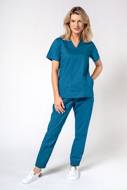Spodnie medyczne damskie Sunrise Uniforms Active Air jogger karaibski błękit-5
