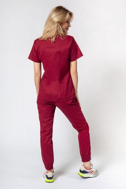 Bluza medyczna damska Sunrise Uniforms Active Bloom wiśniowa-5