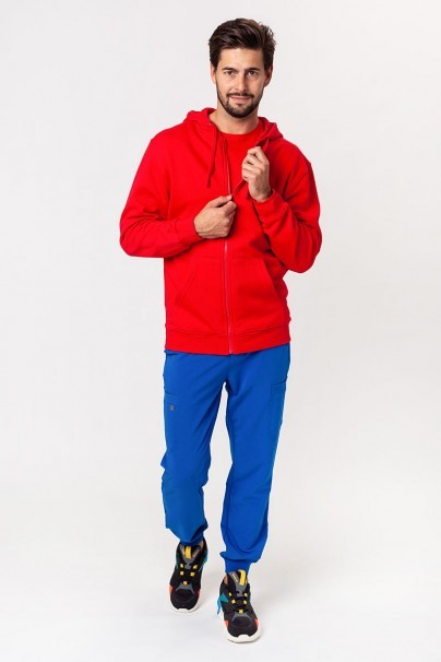 Bluza dresowa męska z kapturem Malfini Trendy Zipper czerwona-1