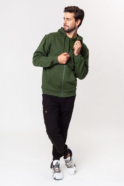 Bluza dresowa męska z kapturem Malfini Trendy Zipper butelkowa zieleń-1