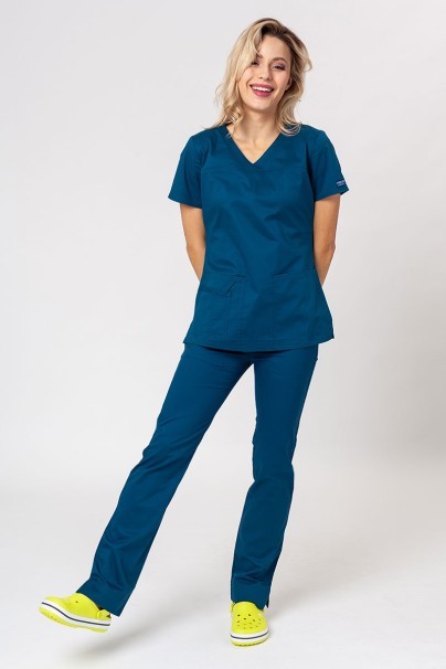 Spodnie medyczne damskie Cherokee Core Stretch Mid Rise karaibski błękit-6