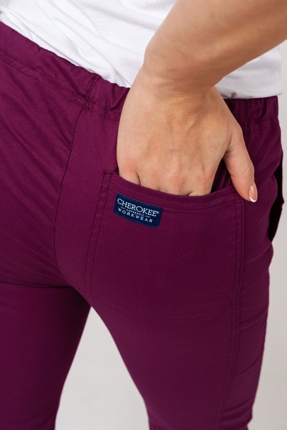 Komplet medyczny damski Cherokee Core Stretch (bluza Core, spodnie Mid Rise) wiśniowy-12