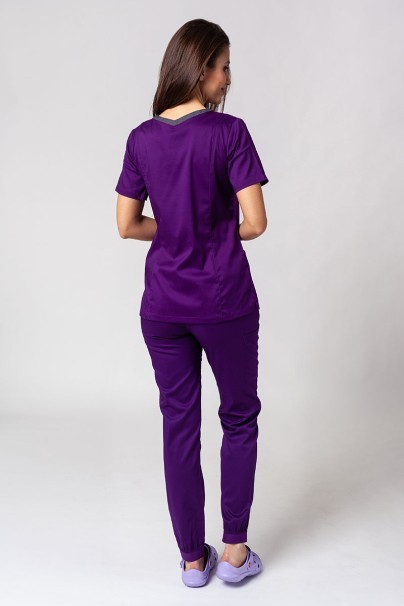 Spodnie medyczne damskie Maevn Matrix Contrast semi-jogger bakłażanowe-6