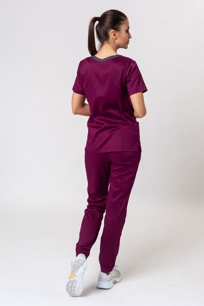 Spodnie medyczne damskie Maevn Matrix Contrast semi-jogger wiśniowe-5