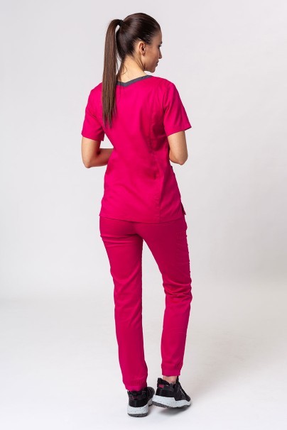 Spodnie medyczne damskie Maevn Matrix Contrast semi-jogger malinowe-6