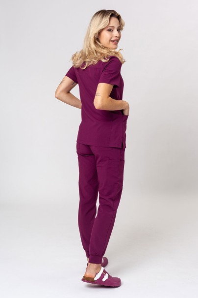 Komplet medyczny damski Maevn Momentum (bluza Asymetric, spodnie Jogger) wiśniowy-2