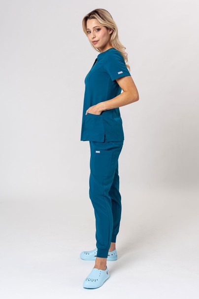 Komplet medyczny damski Maevn Momentum (bluza Asymetric, spodnie Jogger) karaibski błękit-1