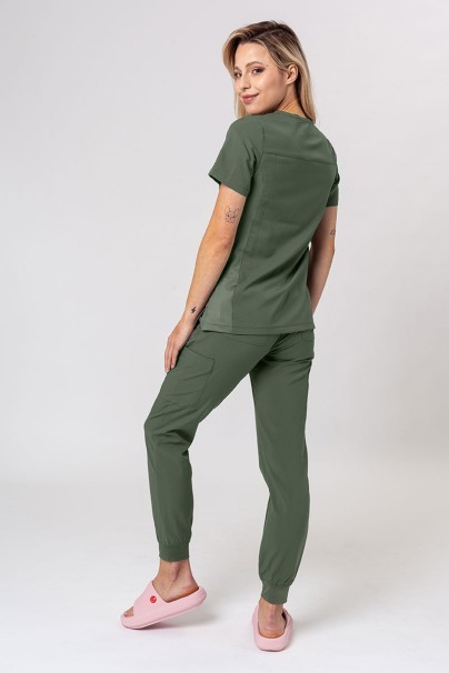 Komplet medyczny damski Maevn Momentum (bluza Asymetric, spodnie Jogger) oliwkowy-1