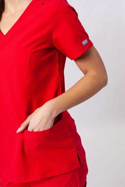 Komplet medyczny damski Maevn Momentum (bluza Double V-neck, spodnie 6-pocket) czerwony-6