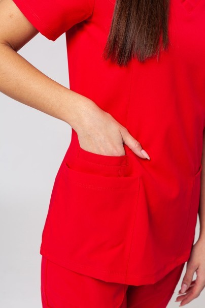 Komplet medyczny damski Maevn Momentum (bluza Double V-neck, spodnie 6-pocket) czerwony-7