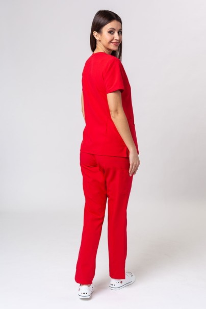Komplet medyczny damski Maevn Momentum (bluza Double V-neck, spodnie 6-pocket) czerwony-2