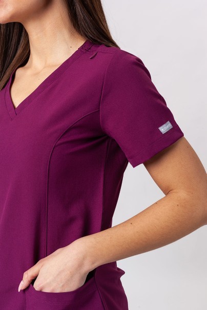 Komplet medyczny damski Maevn Momentum (bluza Double V-neck, spodnie 6-pocket) wiśniowy-5