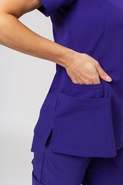 Komplet medyczny damski Maevn Momentum (bluza Double V-neck, spodnie 6-pocket) fioletowy-7