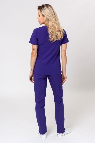 Komplet medyczny damski Maevn Momentum (bluza Double V-neck, spodnie 6-pocket) fioletowy-2