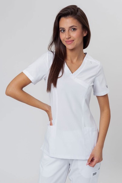 Komplet medyczny damski Maevn Momentum (bluza Asymetric, spodnie Jogger) biały-2
