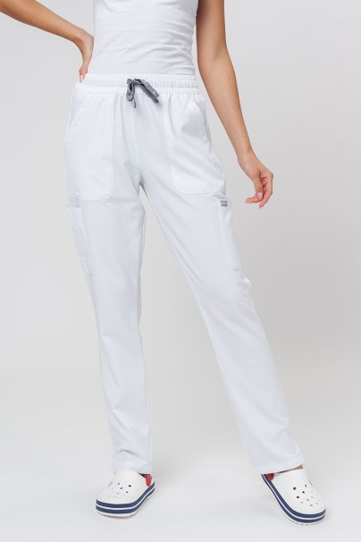 Komplet medyczny damski Maevn Momentum (bluza Double V-neck, spodnie 6-pocket) biały-7