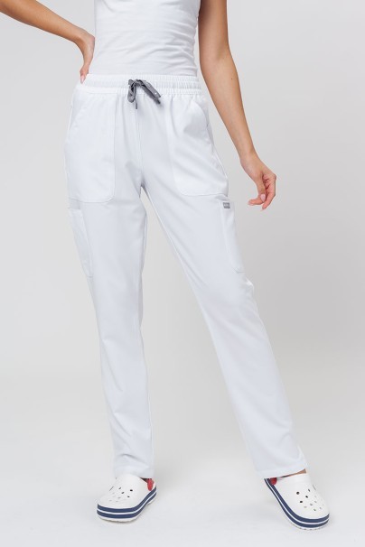 Komplet medyczny damski Maevn Momentum (bluza Double V-neck, spodnie 6-pocket) biały-7