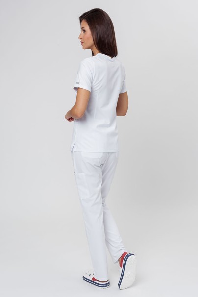 Komplet medyczny damski Maevn Momentum (bluza Double V-neck, spodnie 6-pocket) biały-1