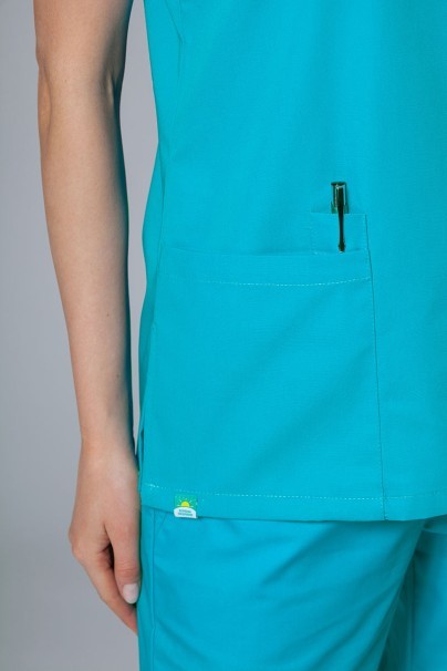 Bluza medyczna damska Sunrise Uniforms Basic Light turkusowa Promo-2