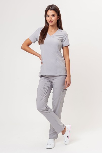 Bluza medyczna damska Maevn Momentum Double V-neck popielata-6