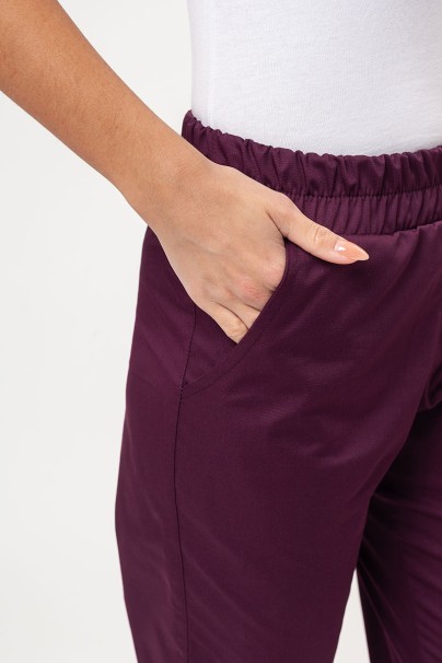 Spodnie medyczne damskie Sunrise Easy FRESH jogger burgundowe-2