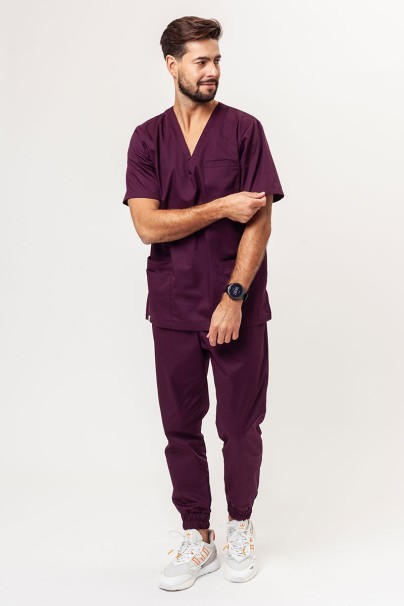 Bluza medyczna męska Sunrise Uniforms Basic Standard FRESH burgundowa-7