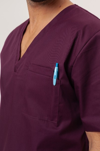 Bluza medyczna męska Sunrise Uniforms Basic Standard FRESH burgundowa-3