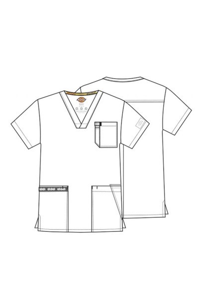 Komplet medyczny męski Dickies EDS Essentials (bluza V-neck, spodnie Natural Rise) białe-12