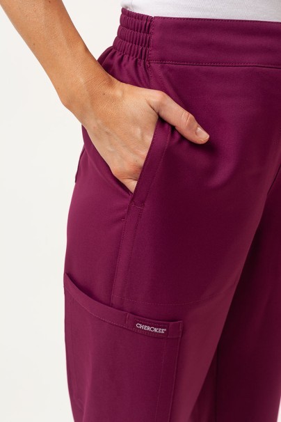 Spodnie medyczne damskie Cherokee Ultra jogger wiśniowe-3