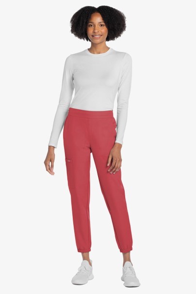 Spodnie medyczne damskie Cherokee Ultra jogger koralowe-5