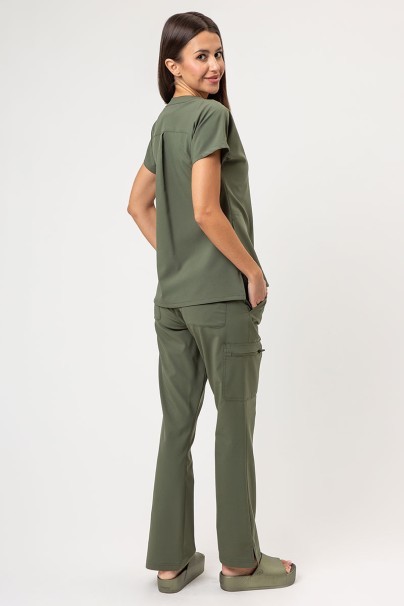 Komplet medyczny damski Maevn Momentum (bluza Dolman, spodnie Flare Leg) oliwkowy-2