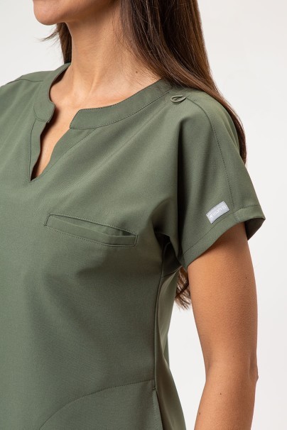 Komplet medyczny damski Maevn Momentum (bluza Dolman, spodnie Flare Leg) oliwkowy-5