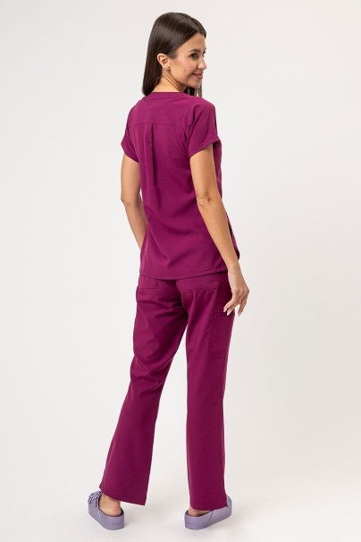 Komplet medyczny damski Maevn Momentum (bluza Dolman, spodnie Flare Leg) wiśniowy-2