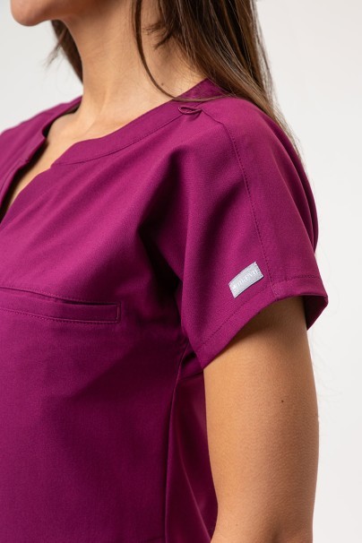 Komplet medyczny damski Maevn Momentum (bluza Dolman, spodnie Flare Leg) wiśniowy-6