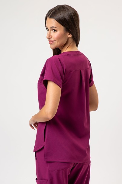 Komplet medyczny damski Maevn Momentum (bluza Dolman, spodnie Flare Leg) wiśniowy-4